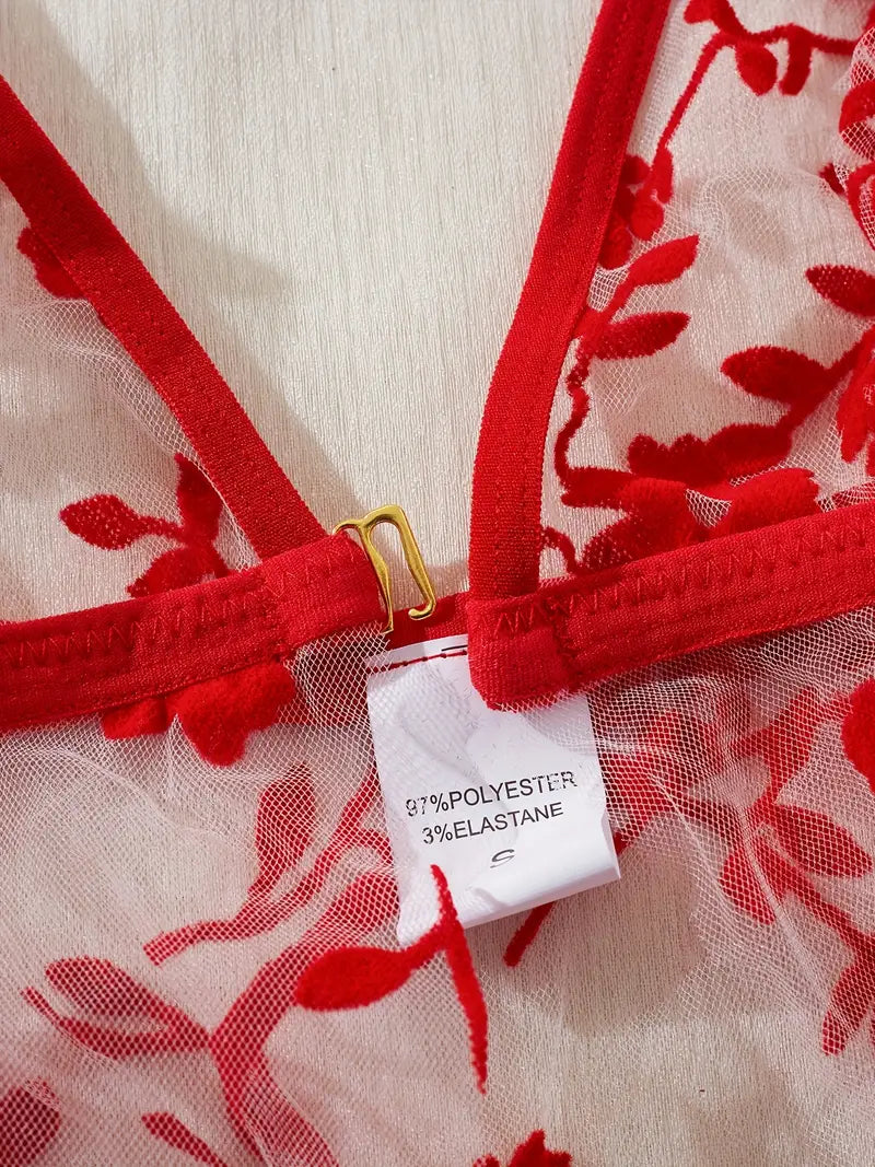 Romance in Red Lace Set