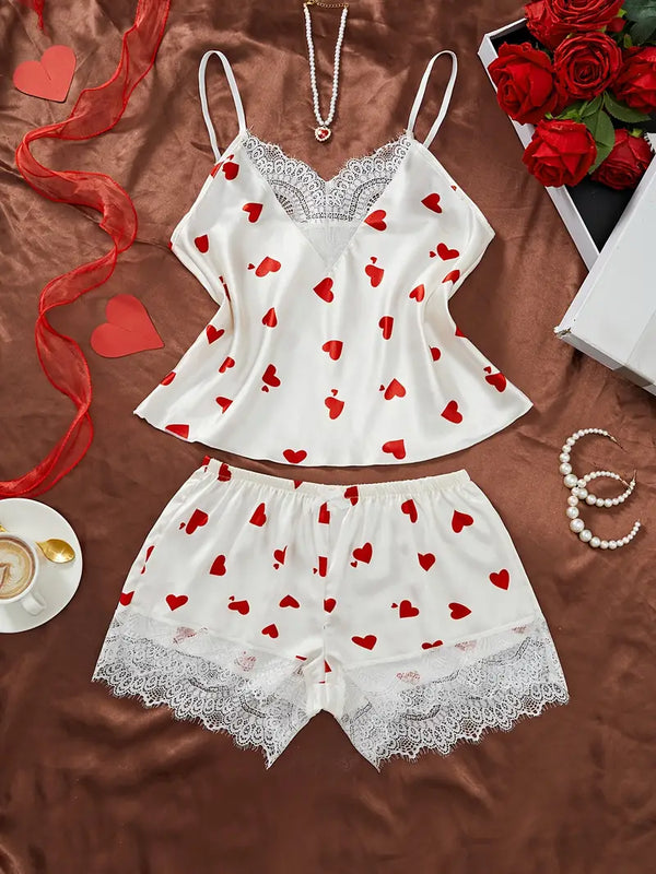Luxe Lace Satin Pajama Set